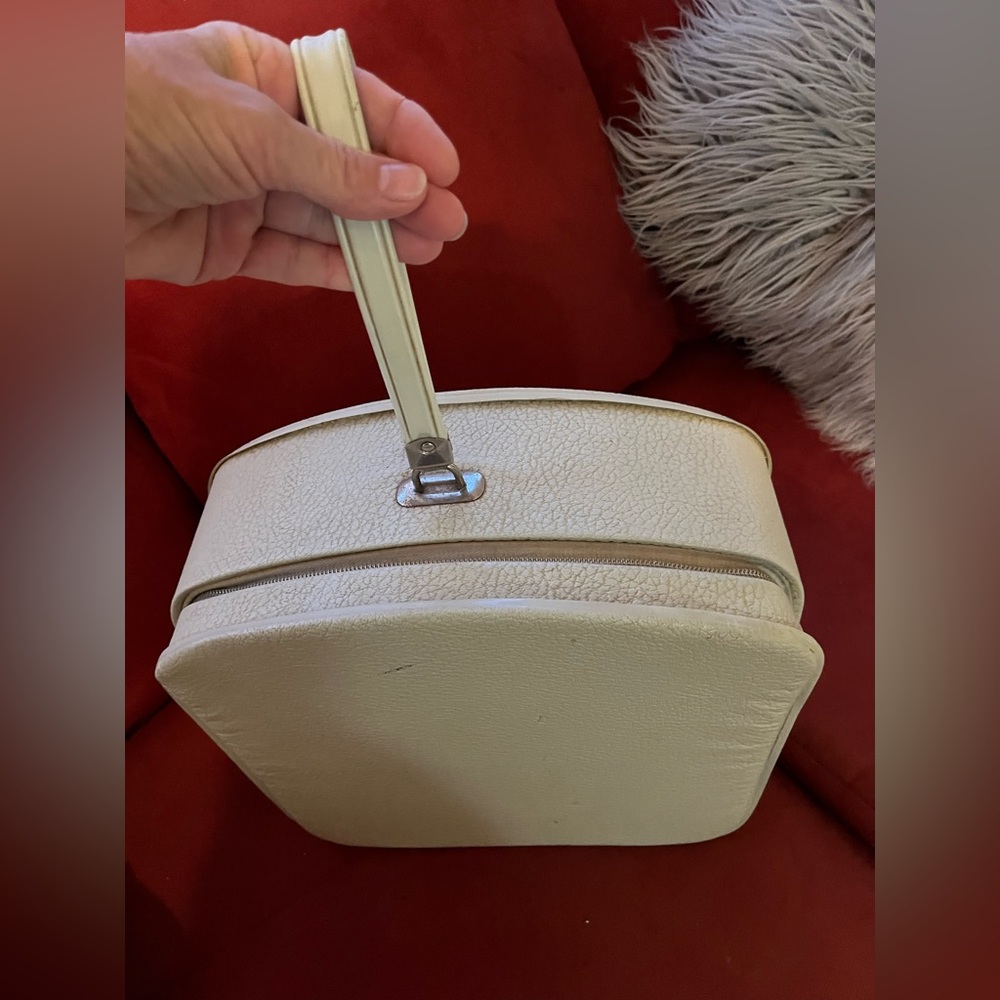 Vintage small travel suitcase with handle